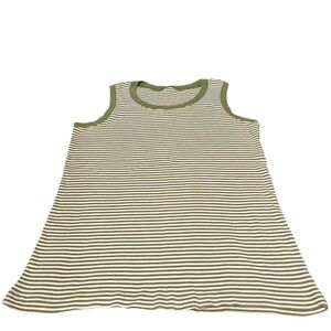 Green and White Striped Tank Top